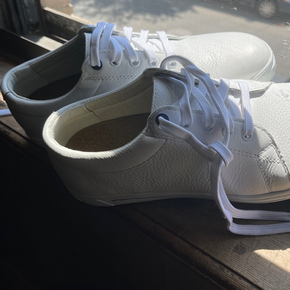 BIRKENSTOCK’s QO500 safety shoe, WHITE, LEATHER, size 7 - 7.5